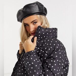 Wednesday’s Girl Padded Jacket (DITSY HEART PRINT-BLACK)
